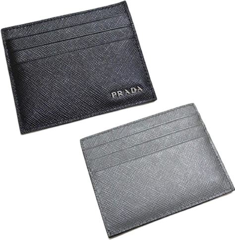 prada saffiano bicolour card case|Prada Lux Saffiano Bicolor Card Case, Nero/Mercurio .